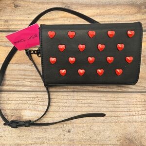 NWT Betsey Johnson Studded Hearts Crossbody